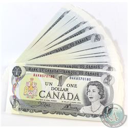 70 x 1973 $1 Notes with Crow-Bouey Signatures and Consecutive Serial Numbers. 70pcs