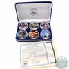 Image 1 : 2001 National Collectors Mint coloured Commemorative 1oz .999 Fine Silver 6-coin set. This six coin 
