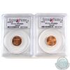Image 1 : 2010 Regular & 2010-D USA Shield Cents PCGS Certified SP-68 Red. 2pcs