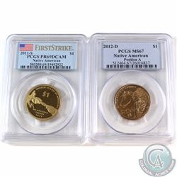2011S Native American Dollar PCGS Certified PR-69 Deep Cameo & 2012-D Native American Dollar Positio