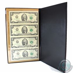 World Reserve Monetary Exchange United States Uncut Sheet of 4x $2 Bills with Official Certificate o
