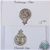 Image 1 : 2x Highland Scottish Clan Badges. You will receive the Buchanan Clan and the Mac nab Clan. 2 pcs