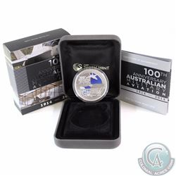 2014 Australia $1 100 Years of Australian Military Aviation Fine Silver Coin (TAX Exempt)