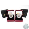 Image 1 : Lot of 2x 2014 Canada $5 Fine Silver Bullion Replicas. You will receive the normal version & the WMF