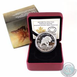 2015 Canada $20 Prehistoric Animals - American Scimitar Sabre-Tooth Cat Fine Silver Coin.