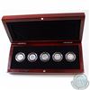Image 1 : 2012 Canada 1-cent Farewell to the Penny Fine Silver 5-coin Set (Missing outer sleeve & COA) - TAX E