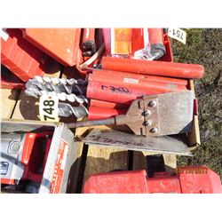 4 LARGE HILTI DRILL BITS & 2 SCRAPPER