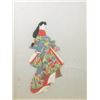 Image 1 : Japanese Embroidery of Lady in Kimono Framed