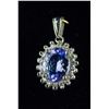 Image 1 : 14k Gold 1.80ct Tanzanite & 0.30ct Diamond Pendant