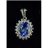 Image 3 : 14k Gold 1.80ct Tanzanite & 0.30ct Diamond Pendant