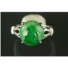 Image 2 : 2 Pc Chinese Silver Rings with Green Set Stone