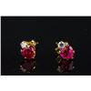 Image 1 : 10K Gold Synthetic Ruby Earrings Retail $150