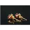 Image 2 : 10K Gold Synthetic Ruby Earrings Retail $150