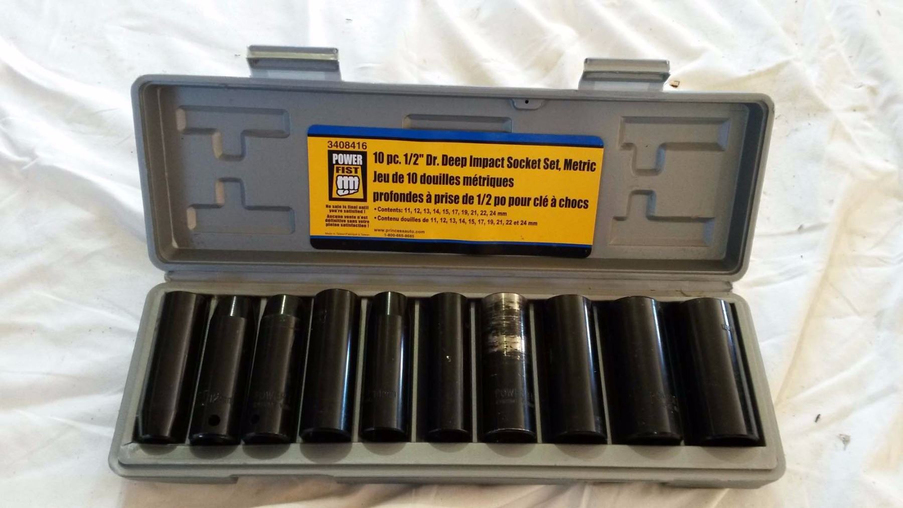10 Piece Power Fist Deep Impact Socket Set (1124 mm)