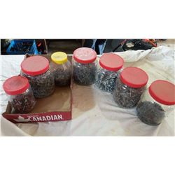Jars Of Hardware (Nails, Carriage Bolts, Screws)