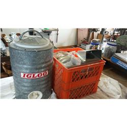Vintage Igloo Water Container (3GAL), Crate Of Roof Vents