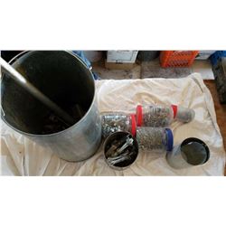 Assorted Screws, Bolts, Misc., With Metal Pail