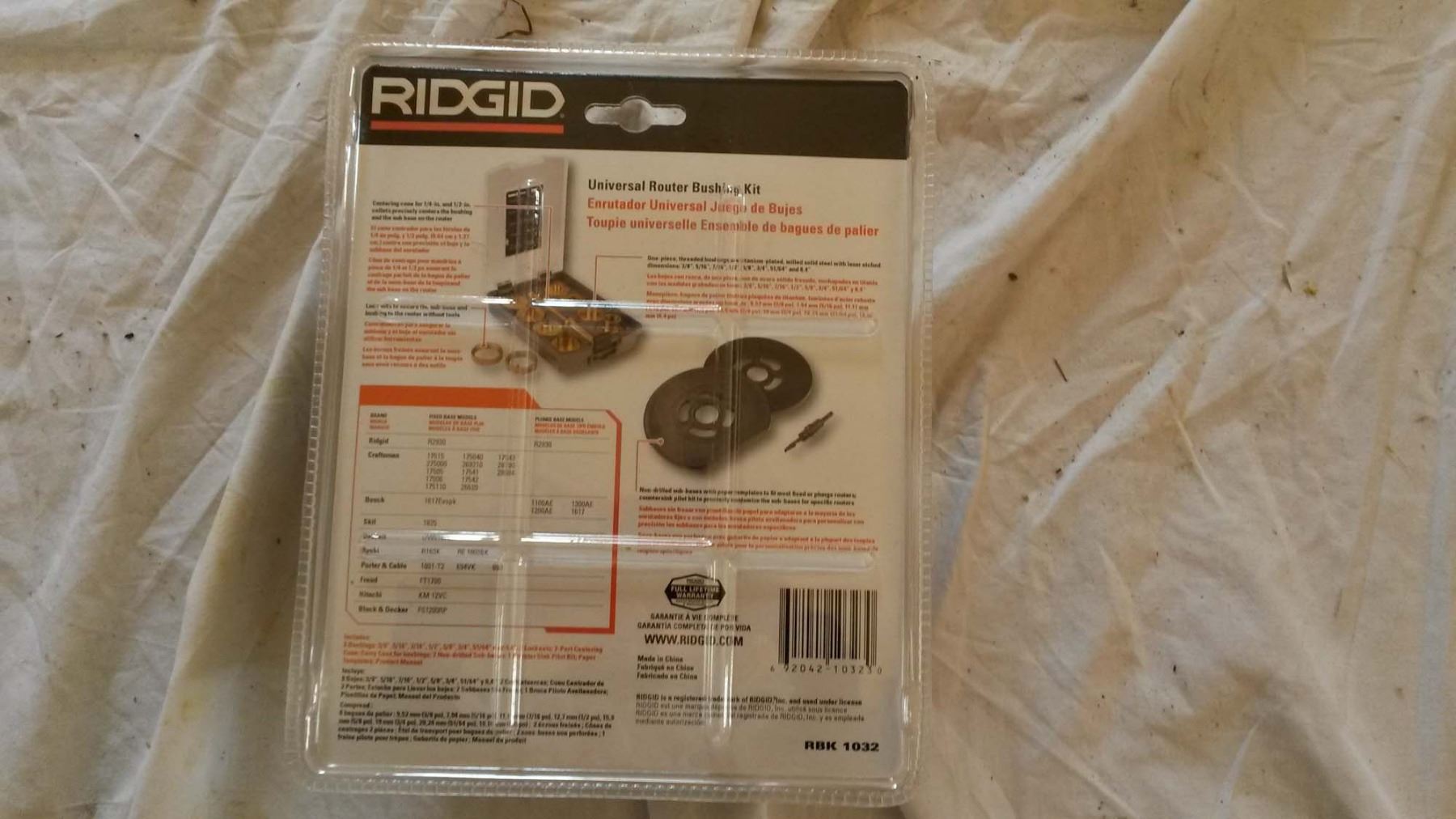 Ridgid Universal Router Bushing Kit (New)