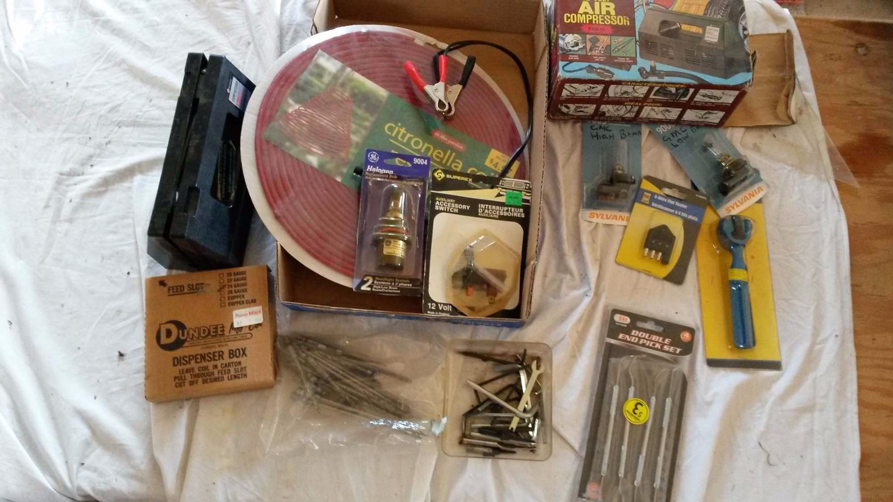 12 Volt Air Compressor, Drill Bits, & Misc. - Bodnarus Auctioneering