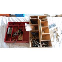 Wooden Trays (2) With Misc. Items