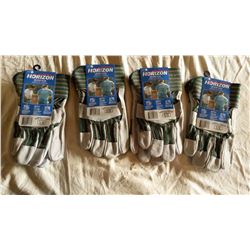 Pairs Of Horizon Leather Work Gloves (4) (New) (Unused)