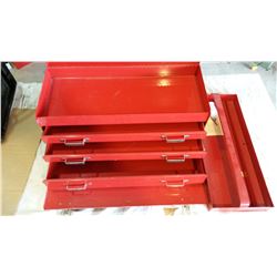 Empty Metal Toolbox With Drawers