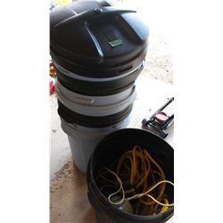 Plastic Garbage Cans & Rope