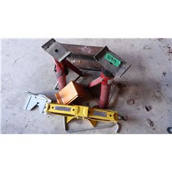 Scissor Jack & Stands & Piece Of Railway Tie