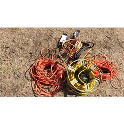 Extension Cords (6) & Trouble Light