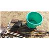 Image 2 : Lot Of Garden Tools & Green Feed Tub