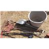 Image 2 : Lot Of Garden Tools & Gray Feed Tub