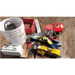 Garden Tools, Tank Heater, Tie-down Ratchet Straps, Misc.