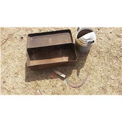 Metal Tool Box, Knife, Watering Can