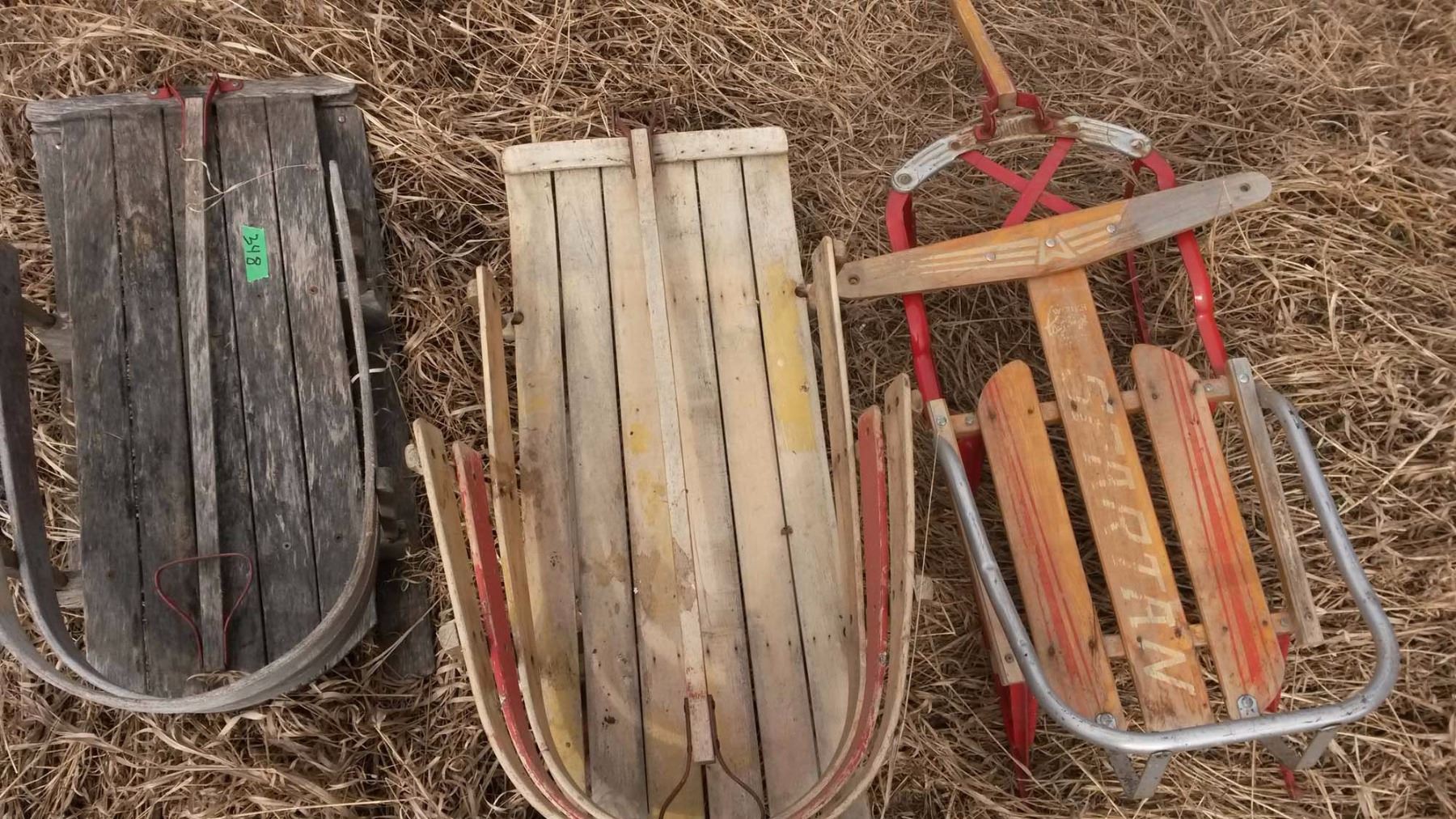 Vintage Wooden Toboggans (For Children) (Spartan) (3)