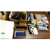 Image 2 : Wooden Boxes Of Postcards, Stationary Supplies, Misc.