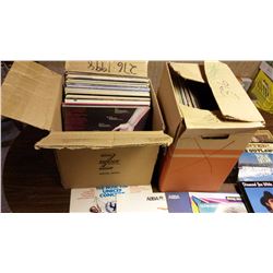 Boxes Of Assorted Vintage Records (2) With Record Cleaner