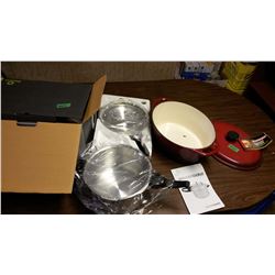 Starfrit Enameled Cast-Iron Pot With Lid & Handles, & Fresco Pressure Cooker