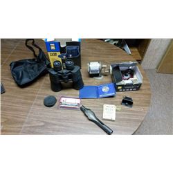 Marine Bard Hohner Harmonica With Box, Camera With Box, Pencil Sharpener, Bell, Coins, Misc.