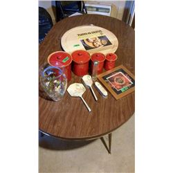 Lazy Susan, Canister Set, Brush & Mirror Set