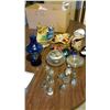 Image 2 : Assorted Salt & Pepper Shakers, Blue Lamp, & Misc.