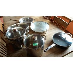 Assorted Kitchen Items w/Glass Lids