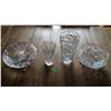 Image 1 : 4-Piece Crystal Glass Set (2 Vases, 2 Footed Bowls)