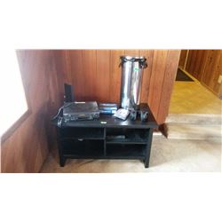 TV Stand, VCR, Garbage Can, HDMI Switch, Headphones