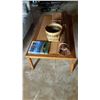 Image 2 : Coffee Table, Book Stand With Book, Wicker Basket