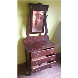 Vintage 3-Door Dresser & Mirror