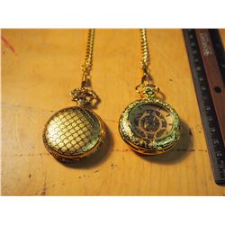 Pair Of Gold Pocket Watches (Weipeng, Quartz)