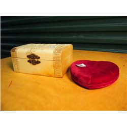 Pair Of Jewelry Cases (One Heart-Shaped, One Chest)