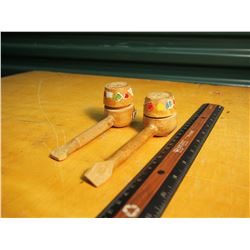 Pair Of Wooden Pipe Salt And Pepper Shakers