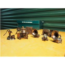 Set Of Small Brass Toys 9canon, Piano, Gramophones, Etc.)