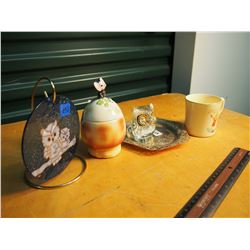 Assorted Misc. Decorated Glass And Dishware (Owls, Mice, Girls)